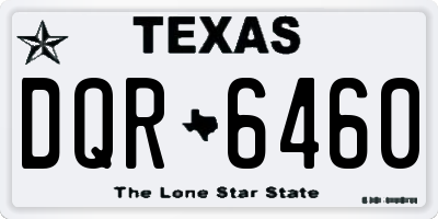 TX license plate DQR6460