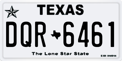 TX license plate DQR6461