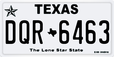 TX license plate DQR6463