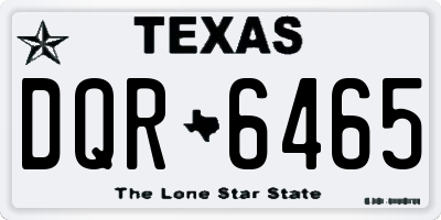 TX license plate DQR6465