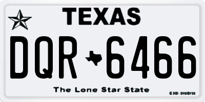 TX license plate DQR6466