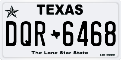 TX license plate DQR6468