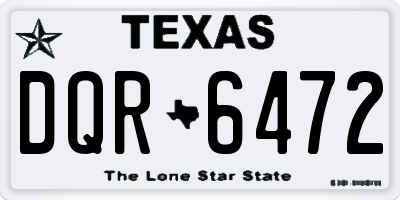 TX license plate DQR6472