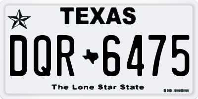 TX license plate DQR6475