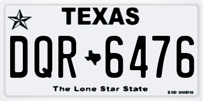 TX license plate DQR6476