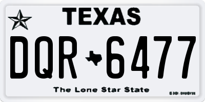 TX license plate DQR6477