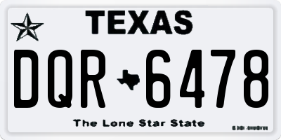 TX license plate DQR6478