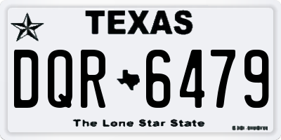 TX license plate DQR6479