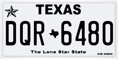 TX license plate DQR6480
