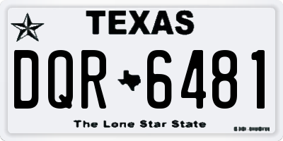 TX license plate DQR6481