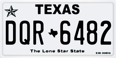 TX license plate DQR6482
