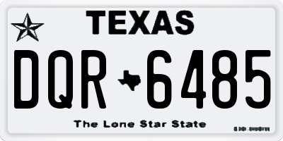 TX license plate DQR6485