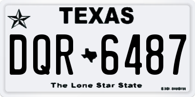 TX license plate DQR6487