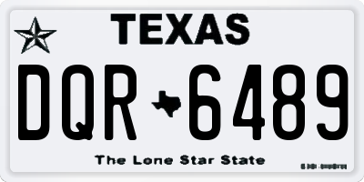 TX license plate DQR6489