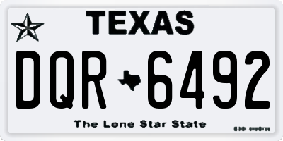 TX license plate DQR6492