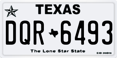TX license plate DQR6493