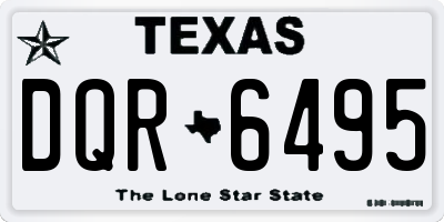 TX license plate DQR6495