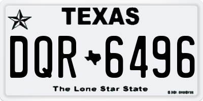 TX license plate DQR6496