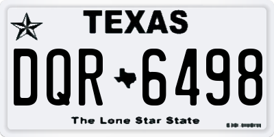 TX license plate DQR6498