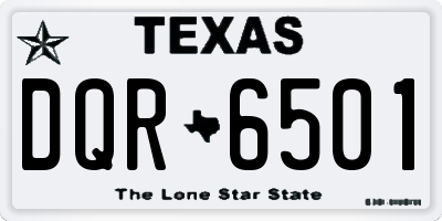 TX license plate DQR6501