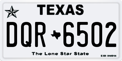 TX license plate DQR6502