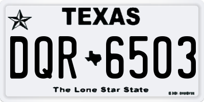TX license plate DQR6503