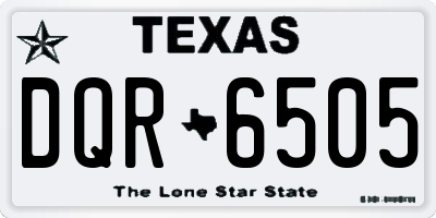 TX license plate DQR6505