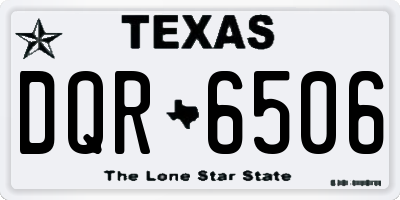 TX license plate DQR6506