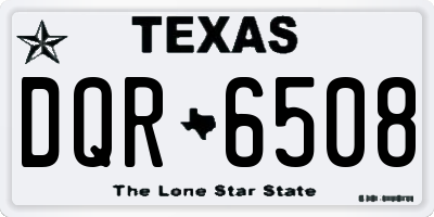 TX license plate DQR6508