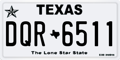 TX license plate DQR6511
