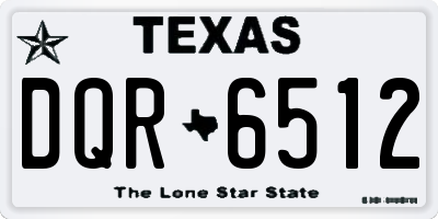 TX license plate DQR6512
