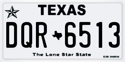 TX license plate DQR6513