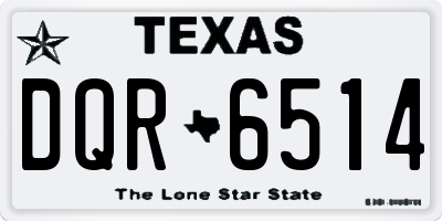 TX license plate DQR6514