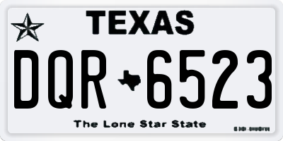 TX license plate DQR6523