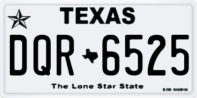 TX license plate DQR6525