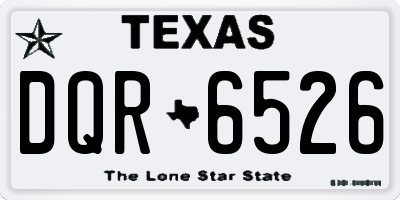 TX license plate DQR6526
