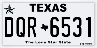 TX license plate DQR6531
