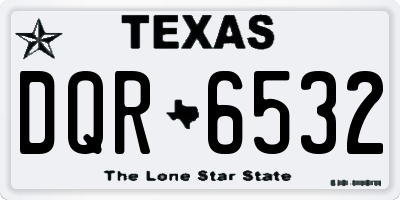 TX license plate DQR6532