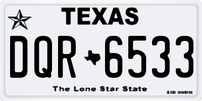 TX license plate DQR6533