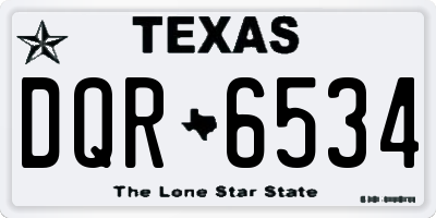 TX license plate DQR6534