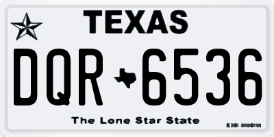 TX license plate DQR6536