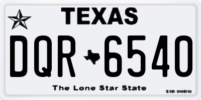 TX license plate DQR6540