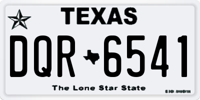 TX license plate DQR6541