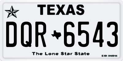 TX license plate DQR6543