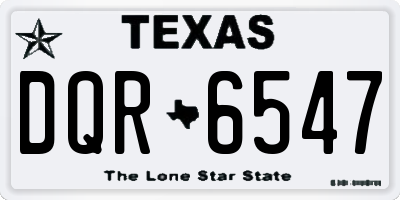 TX license plate DQR6547