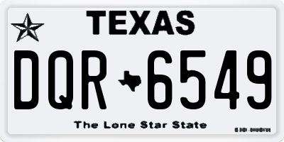 TX license plate DQR6549