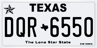 TX license plate DQR6550