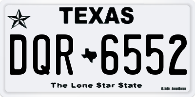 TX license plate DQR6552