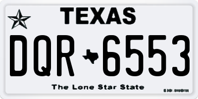 TX license plate DQR6553