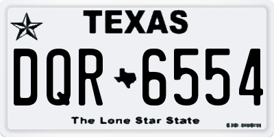 TX license plate DQR6554